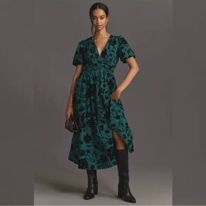 Elegant Teal Floral Dress